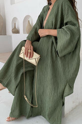 Übergroßer Kimono-Cardigan mit gerüschter Struktur